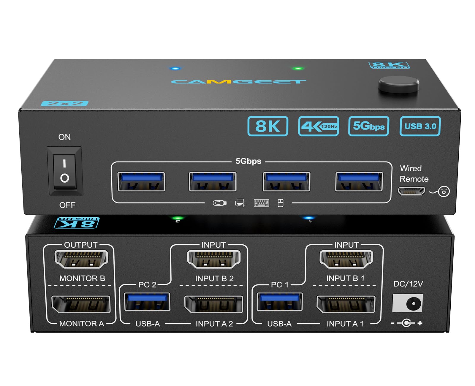 Hdmi Kvm Switch 4 Port Dual Monitor - 4K@144Hz KVM 스위치 2 모니터 2