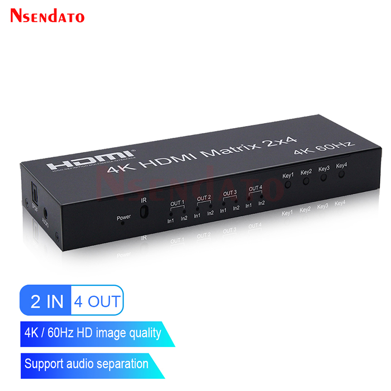 Hdmi Splitter 1 In 4 Out 4K 60Hz - 4K HDMI 매트릭스 2X4 분배기 4K