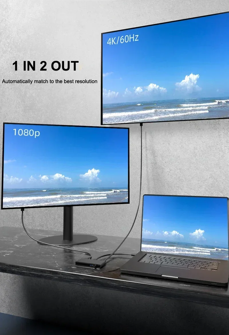 Hdmi Splitter 1 In 4 Out 4K 60Hz - 4K 60Hz HDMI 분배기 1x2 1x4