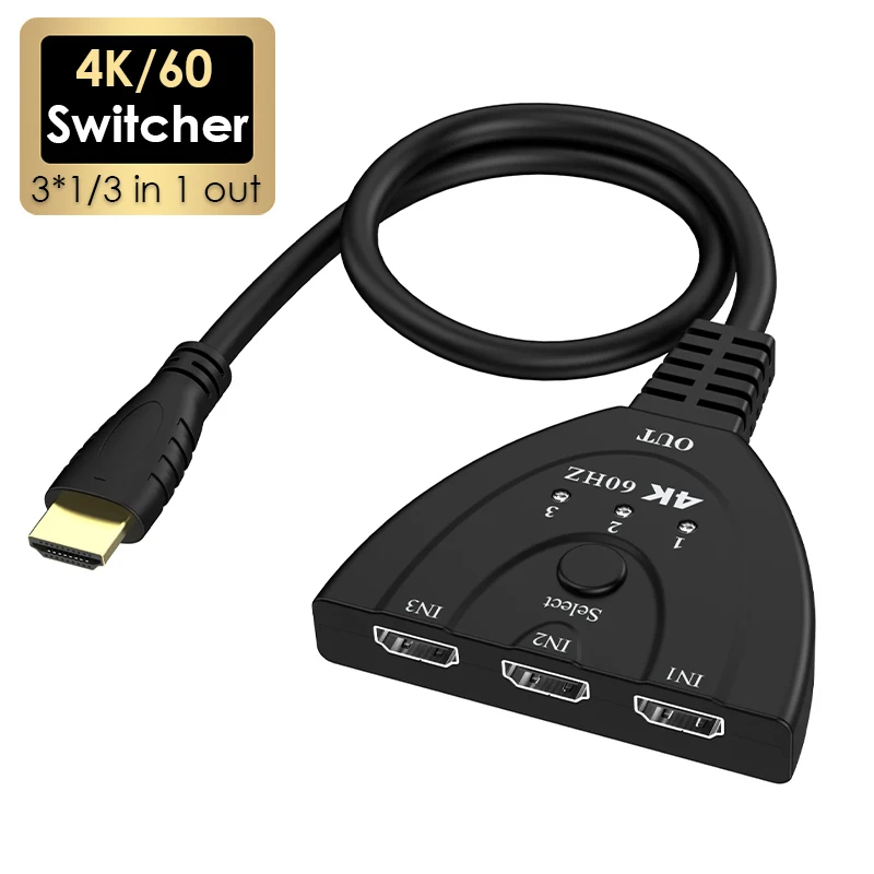 Hdmi Splitter 1 In 4 Out 4K 60Hz - 4K 60Hz 3D 미니 3포트 HD