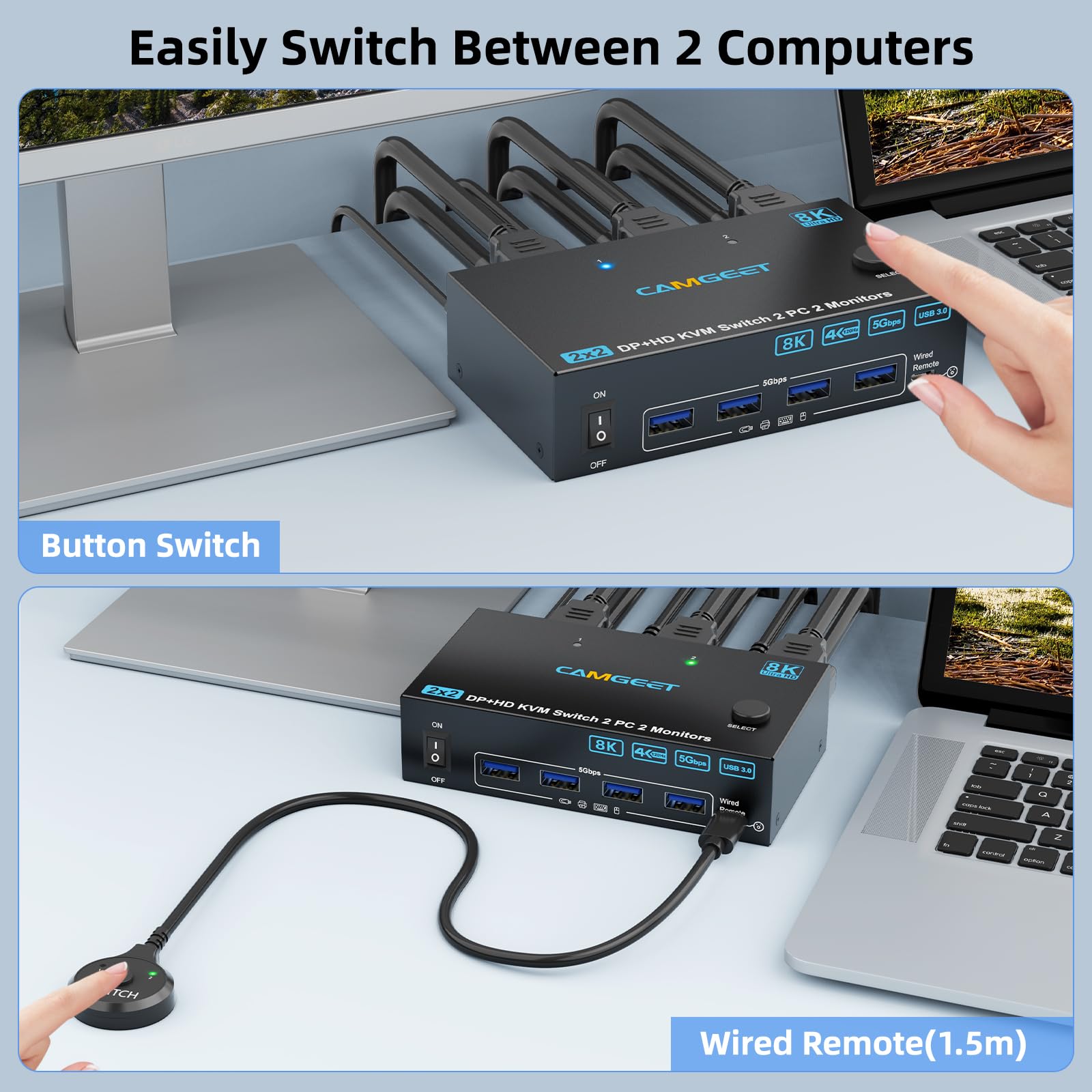 4K@144Hz KVM 스위치 2 모니터 2 컴퓨터 8 - Hdmi Kvm Switch 4 Port Dual Monitor 리뷰 및 가격