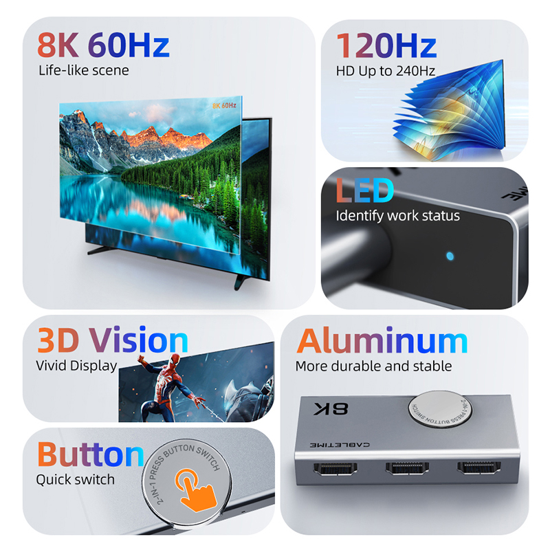 CABLETIME 8K 2-in-1 HDMI 분배기,  - Hdmi Splitter 1 In 4 Out 4K 60Hz 리뷰 및 가격