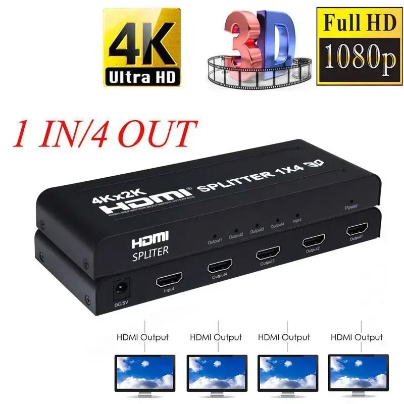 4K 3D 1x4 HDMI 분배기 1x2 비디오 분배기 - Hdmi Splitter 1 In 4 Out 4K 60Hz 리뷰 및 가격