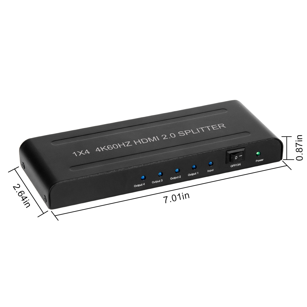 HDMI 분배기 1입력 4출력, LED 표시등 및 전원 - Hdmi Splitter 1 In 4 Out 4K 60Hz 리뷰 및 가격