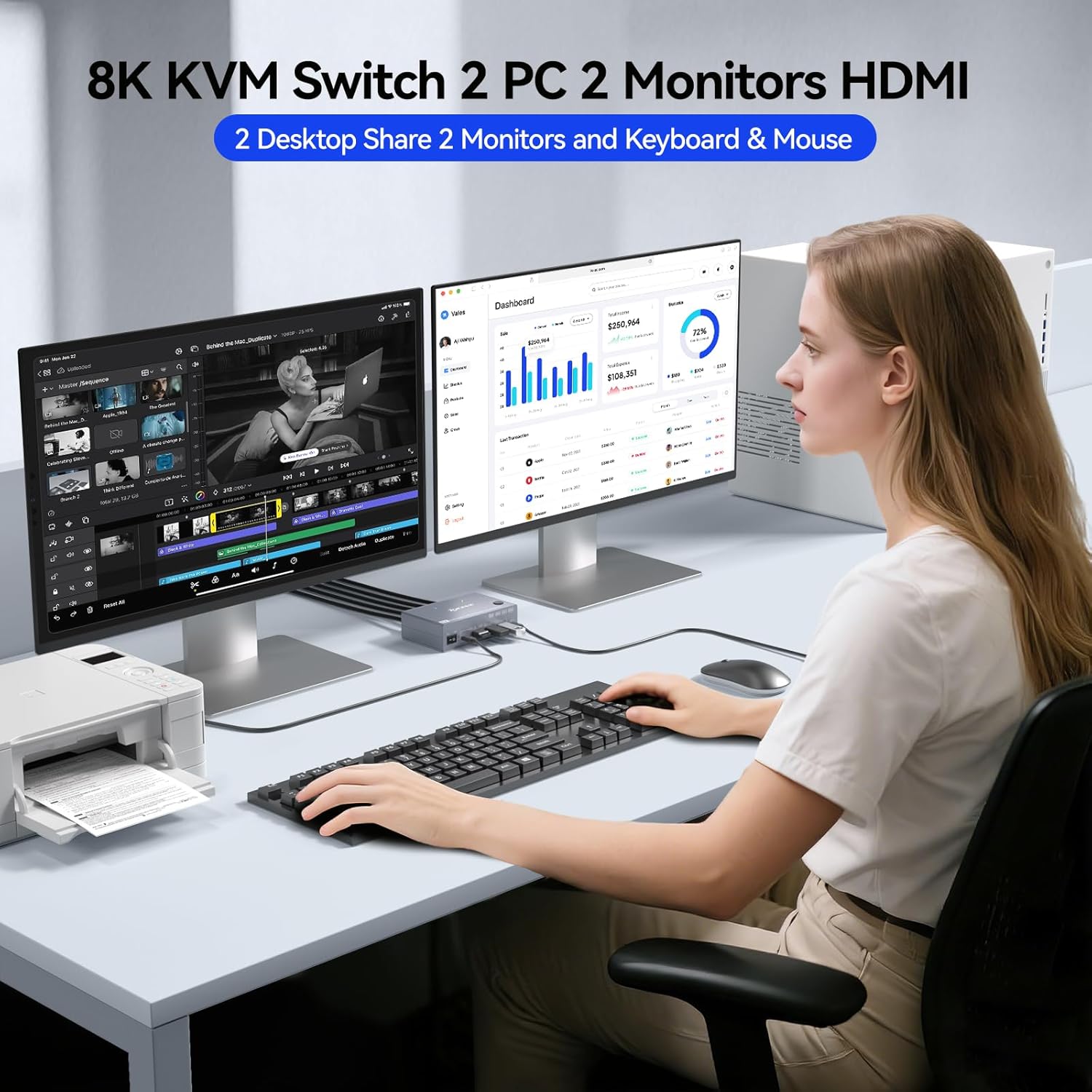 8K@60Hz USB 3.0 HDMI2.1 KVM 스위 - Hdmi Kvm Switch 4 Port Dual Monitor 리뷰 및 가격