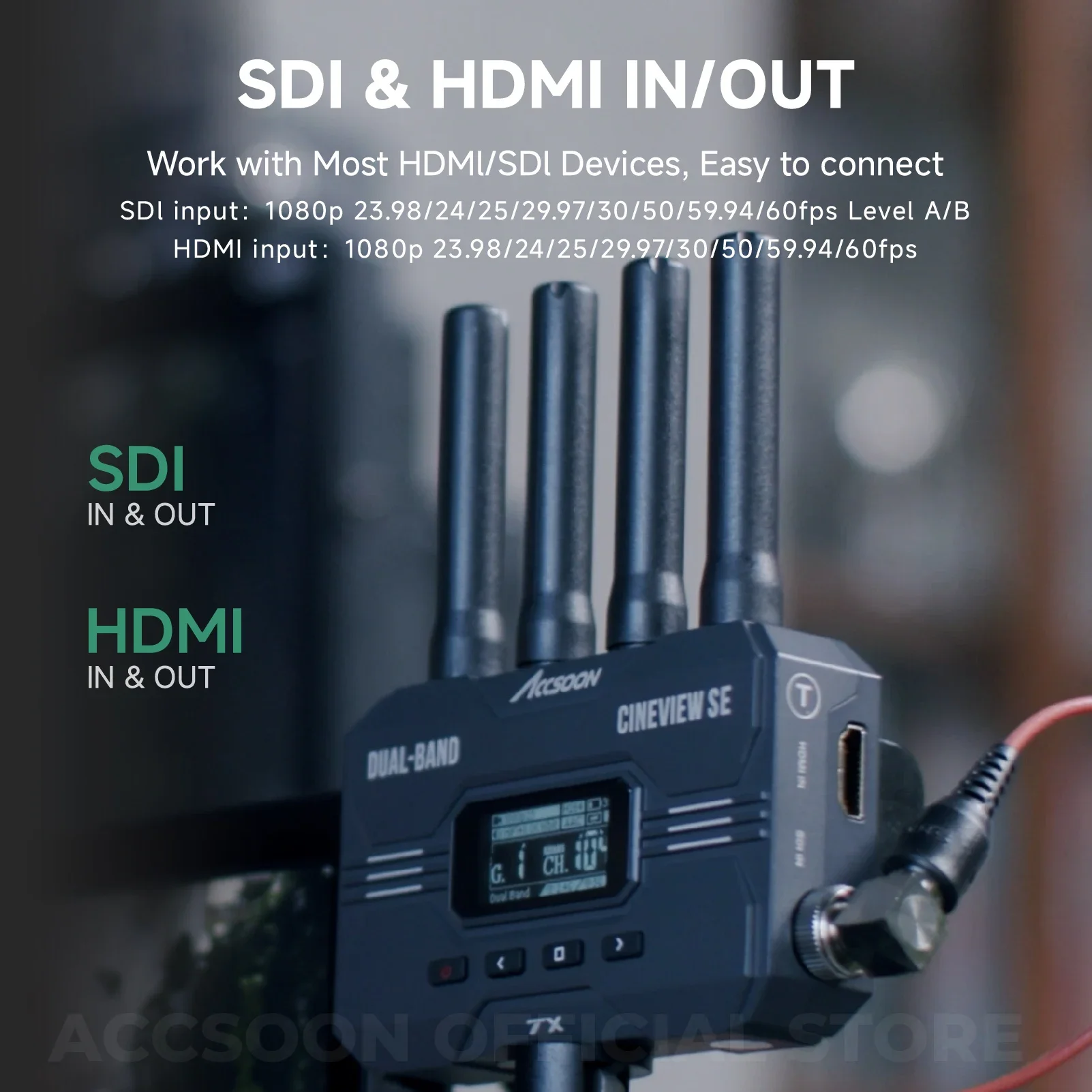 액스슨 시네뷰 SE HDMI 무선 송신기 1080P60 - Wireless Sdi Transmitter Video 1000Ft 리뷰 및 가격