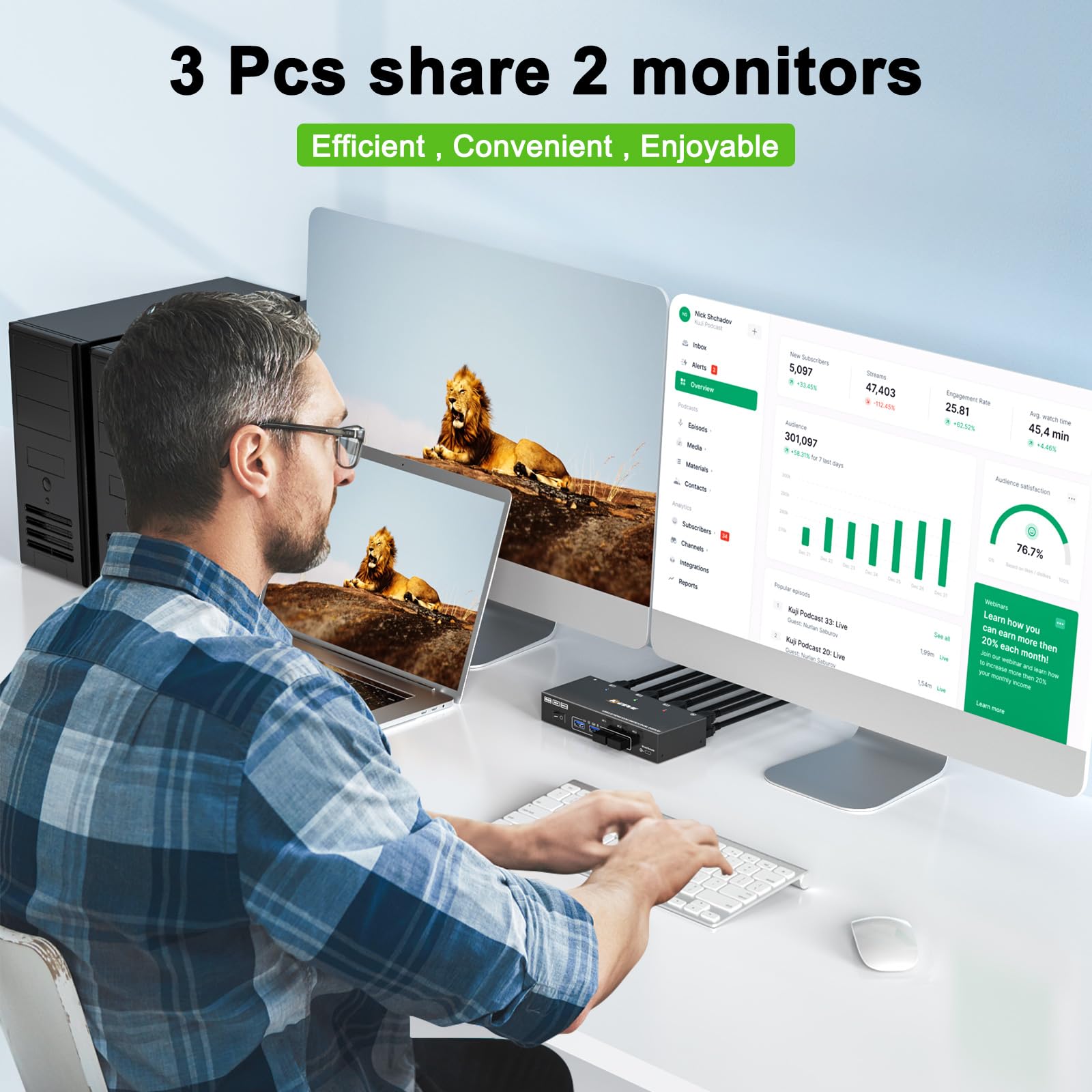 듀얼 모니터 KVM 스위치, USB 3.0 HDMI,  - Hdmi Kvm Switch 4 Port Dual Monitor 리뷰 및 가격