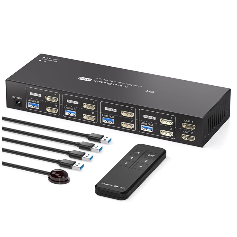 4K120hz 호환 KVM 스위치 2개 모니터 4대 컴 - Hdmi Kvm Switch 4 Port Dual Monitor 리뷰 및 가격