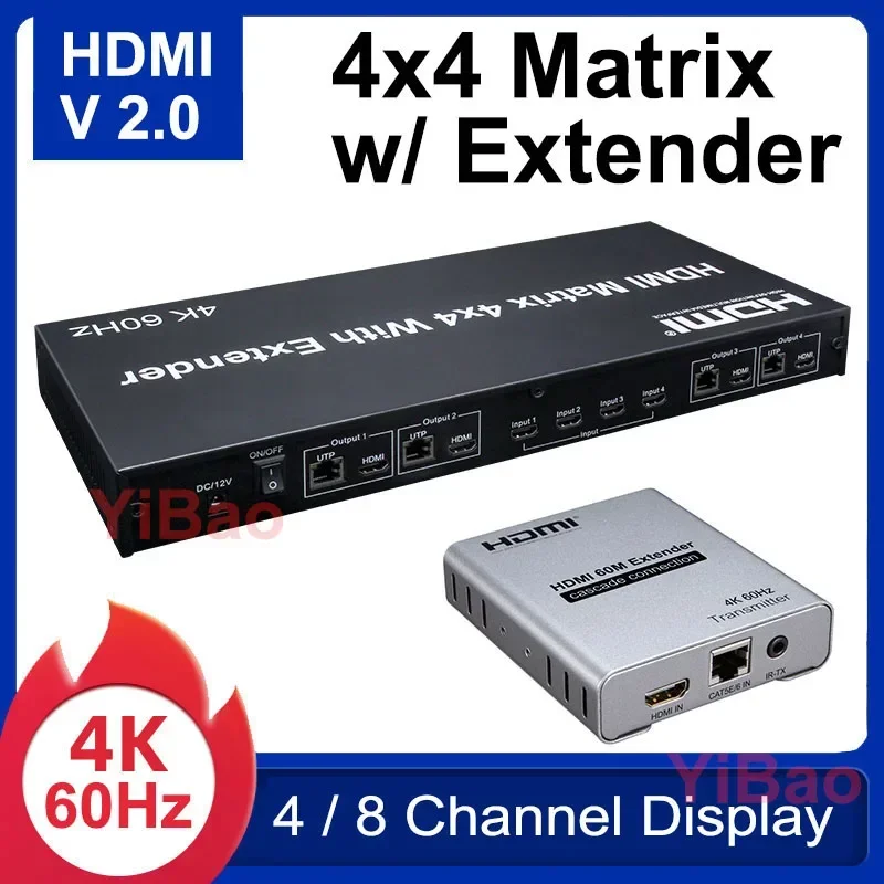 4K 60Hz 4X4 매트릭스 HDMI2.0 4x4 H - Hdmi Matrix Switch 4X4 4K 60Hz 리뷰 및 가격