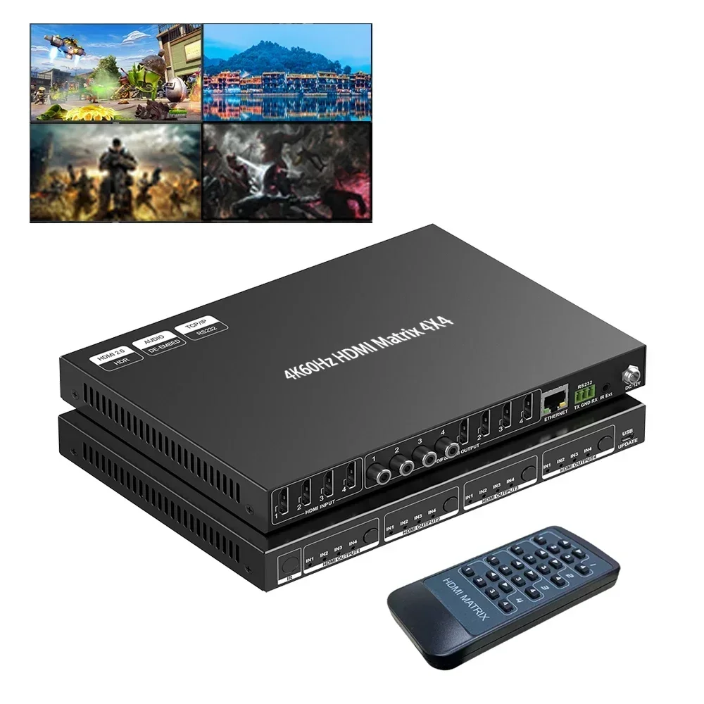 새로운 공장 8k 4k60hz 8입력 8출력 hdmi  - Hdmi Matrix Switch 4X4 4K 60Hz 리뷰 및 가격