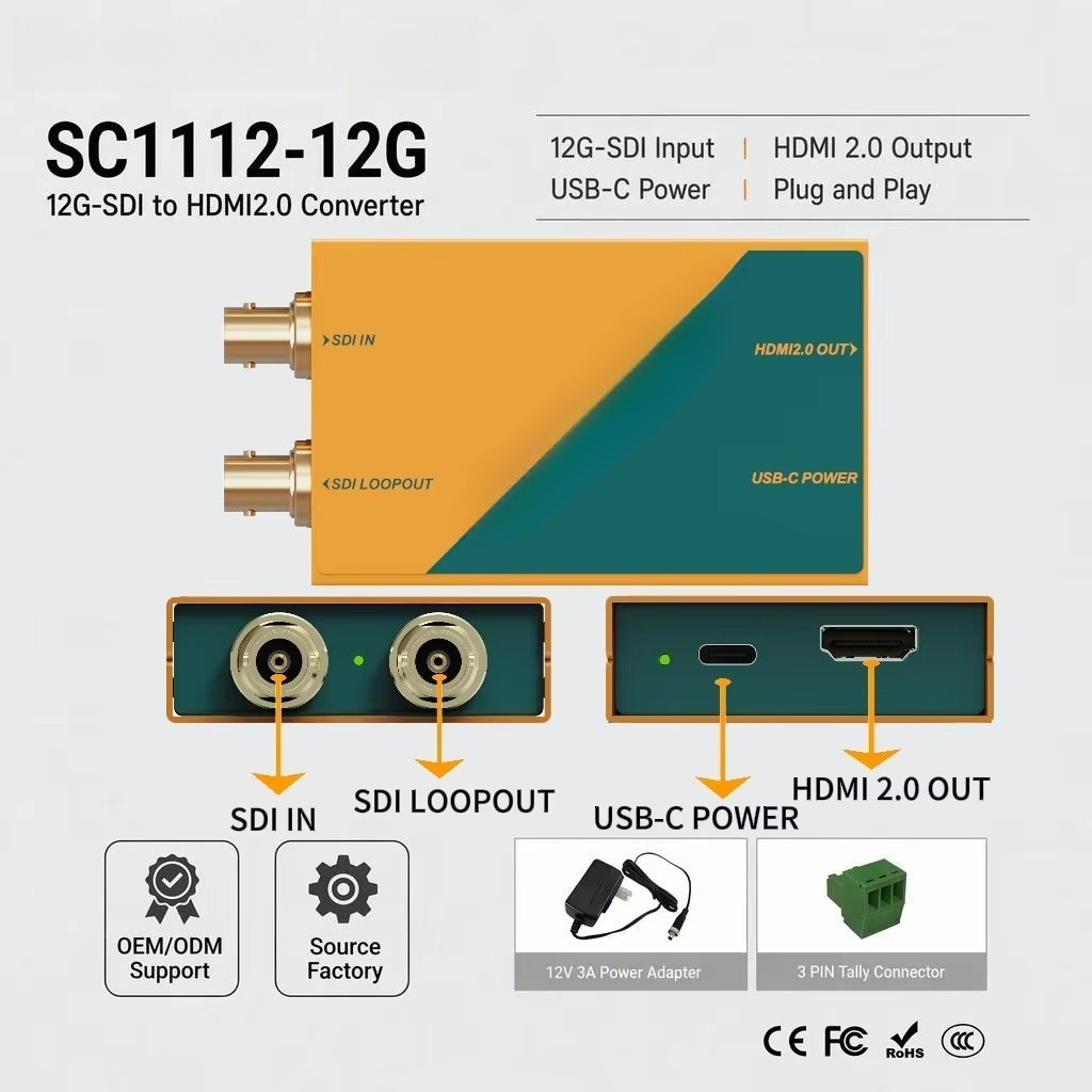 SC1112-12G: 12G-SDI를 HDMI 2.0으 - Sdi To Hdmi Converter Broadcast 리뷰 및 가격