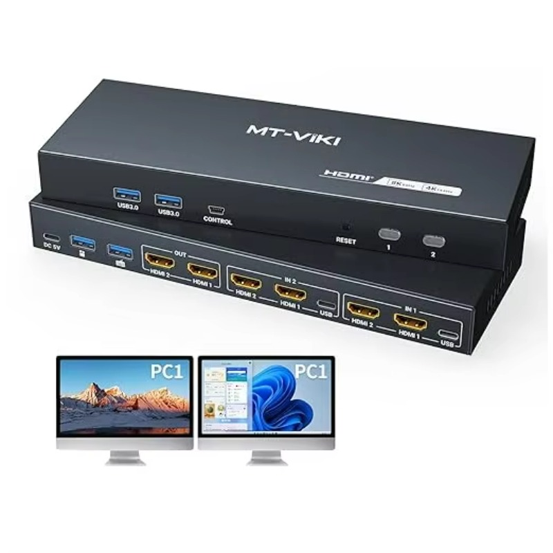 8K 60Hz HDMI KVM 스위치 2개 모니터 2개 - Hdmi Kvm Switch 4 Port Dual Monitor 리뷰 및 가격