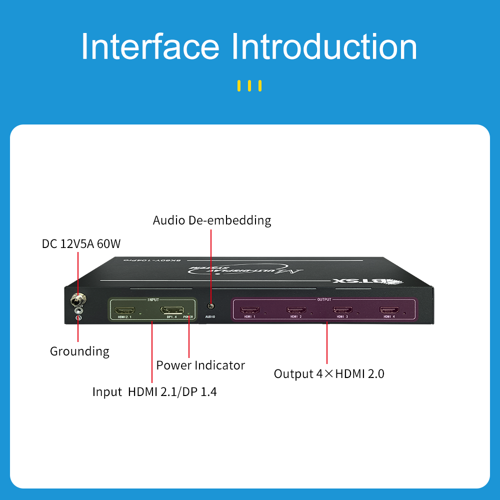 8K60 멀티 스크린 확장기, 1개의 입력, 4개의 출 - Hdmi Splitter 1 In 4 Out 4K 60Hz 리뷰 및 가격