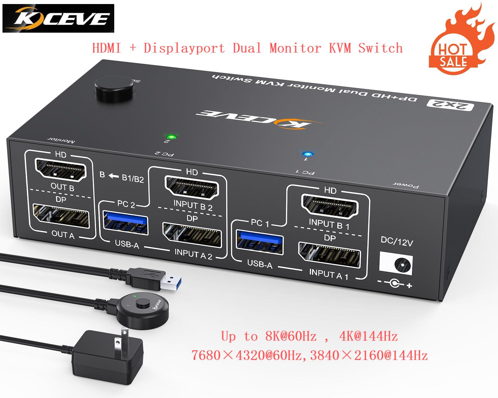 맞춤형 4K 144Hz KVM 스위치 2개 모니터 2대 - Hdmi Kvm Switch 4 Port Dual Monitor 리뷰 및 가격