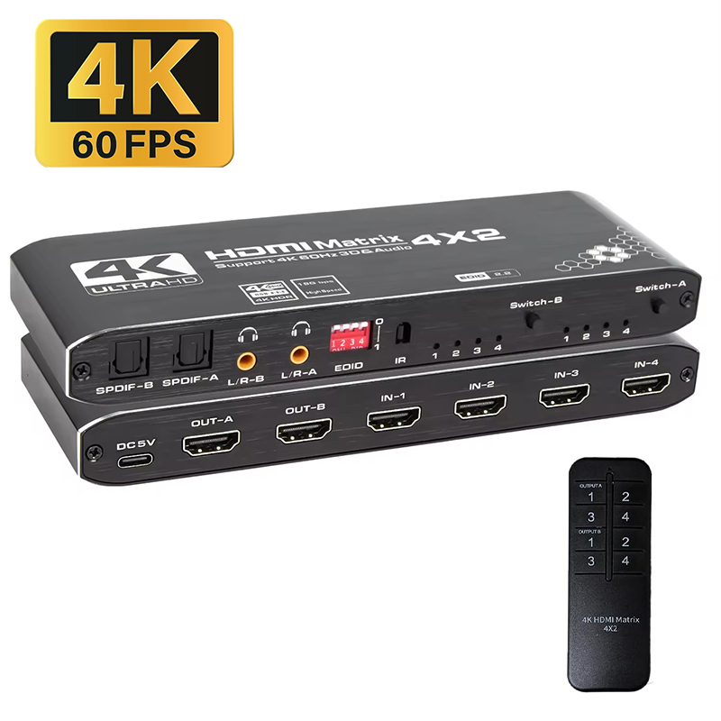 4K HDMI 매트릭스 스위치 4x2 4K@60Hz H - Hdmi Splitter 1 In 4 Out 4K 60Hz 리뷰 및 가격