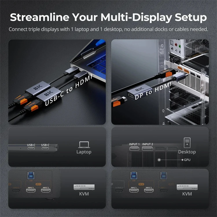 TESmart HDMI 2.1 듀얼 4K144Hz KV - Hdmi Kvm Switch 4 Port Dual Monitor 리뷰 및 가격