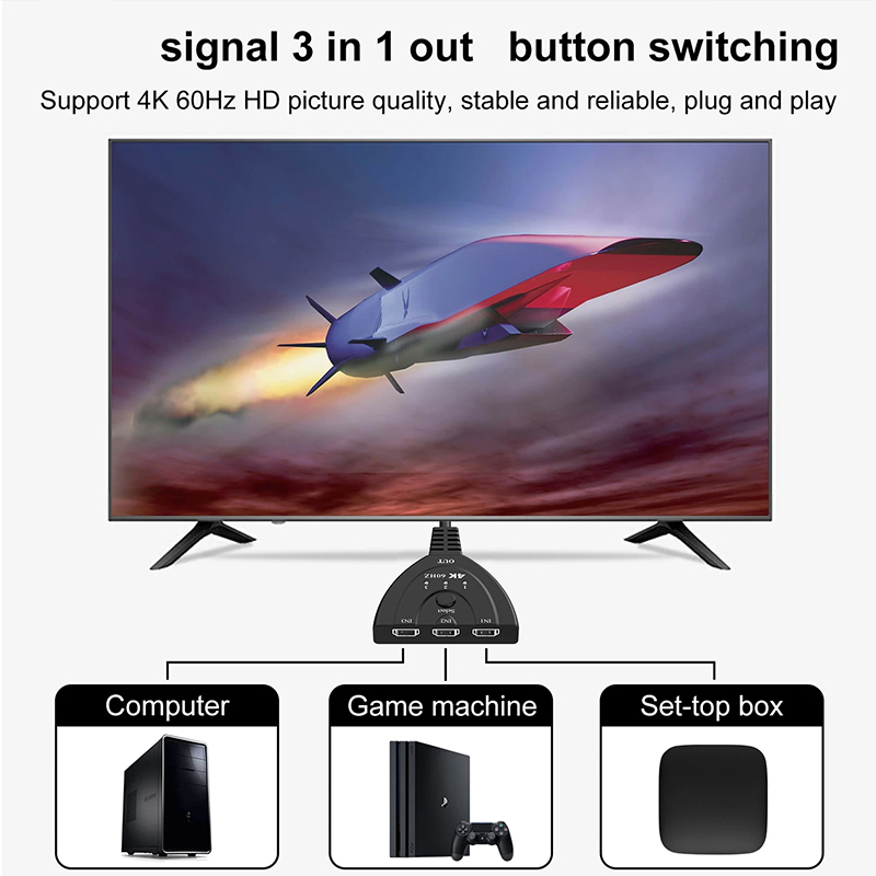 4K 60Hz 3D 미니 3포트 HD 스위처 4K@30 - Hdmi Splitter 1 In 4 Out 4K 60Hz 리뷰 및 가격