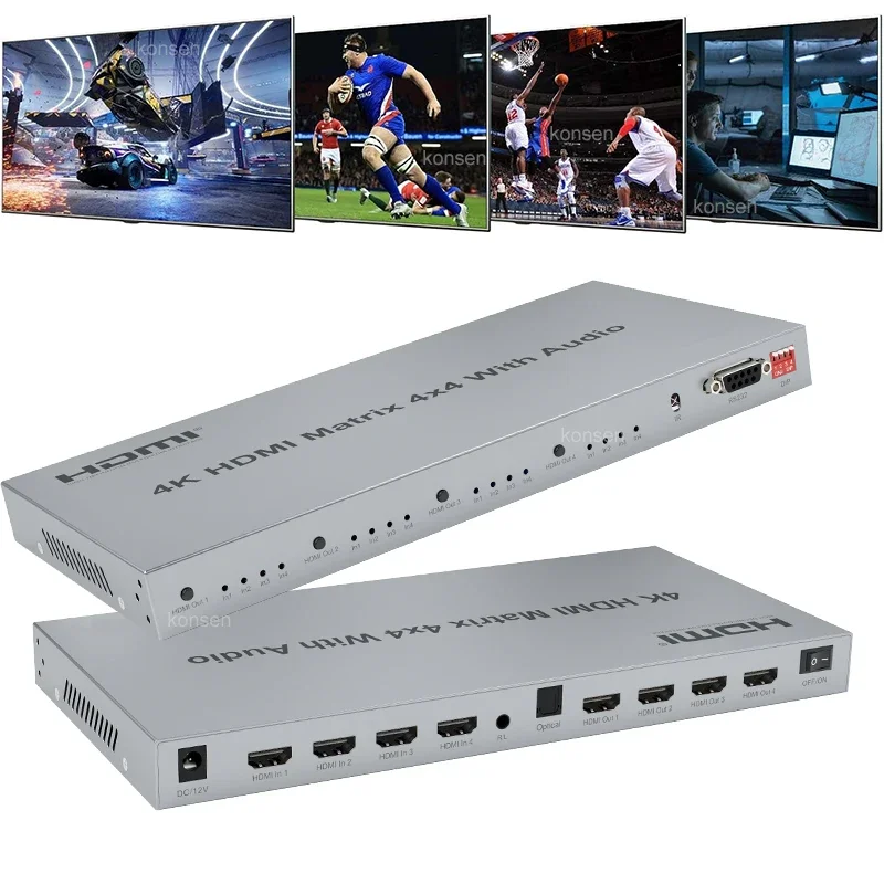 HDMI 매트릭스 비디오 스위치 스플리터 컨버터, 광학 - Hdmi Matrix Switch 4X4 4K 60Hz 리뷰 및 가격