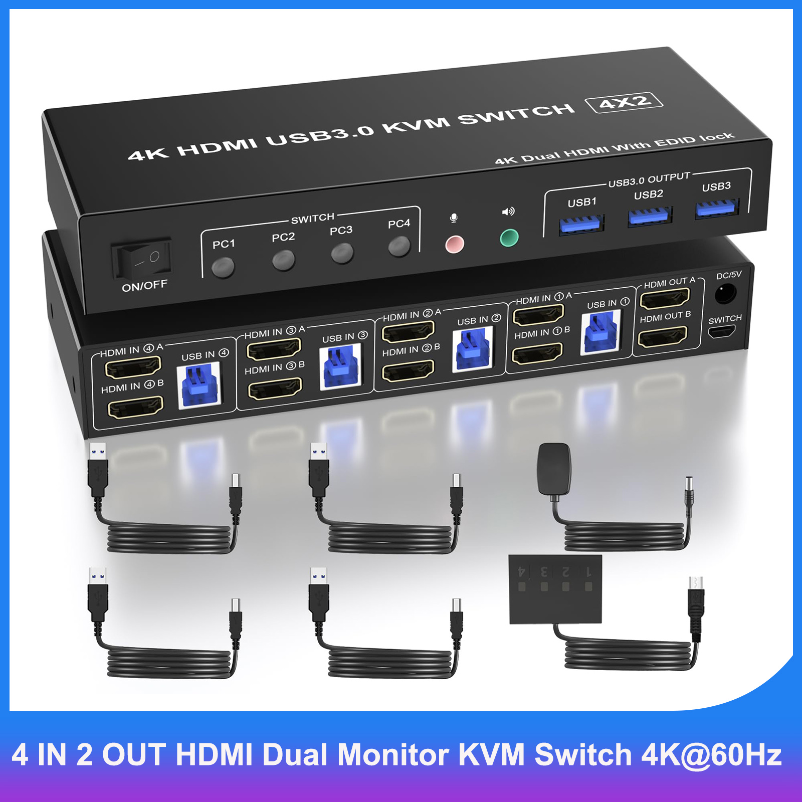 4입력 2출력 HDMI 듀얼 모니터 KVM 스위치, E - Hdmi Kvm Switch 4 Port Dual Monitor 리뷰 및 가격